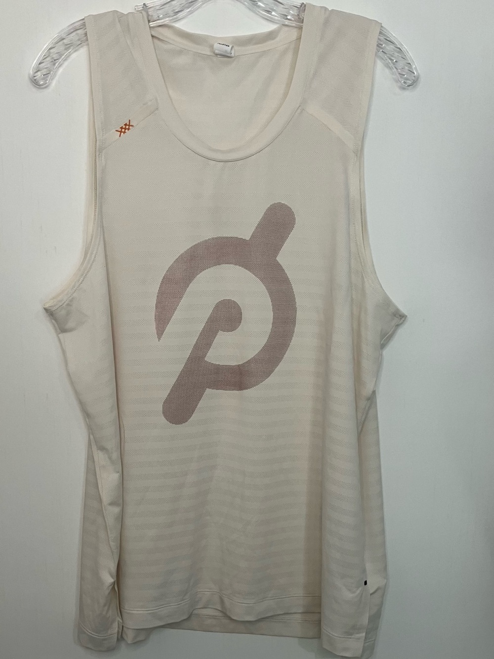 RHONE x Peloton Mens L White Swift Tank Top w/ Peloton Logo Gym Bike Muscle